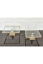 Glass 2-Pack Square Serving Plate-Presentation Plate-Speech Tray-Presentation Tray-Dump Gold Frame 22+27cm