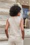 Women's Lycra-Free Silky Modal Soft Textured Fabric Flato Pocket Buttoned Vest-Stone - 7