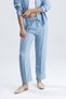 Women's Flam Linen Trousers – Elastic High Waist Relaxed Cut Summer Oversize