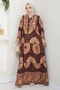 Mandala Pattern Burgundy Viscose Dress