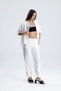 Women's Flam Linen Trousers – Elastic High Waist Relaxed Cut Summer Oversize - 8