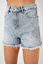 Women's Tasseled Denim Shorts 5338 - Blue - 2