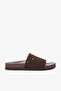 Benna Brown Genuine Leather Women's Slippers