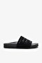 Benna Black Genuine Leather Women's Slippers