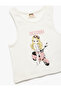 Cotton Sleeveless Crew Neck Printed Crop Tank Top - 3