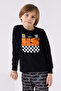 Rolypoly Boys' Crew Neck Pigment Printed Winter Regular Fit Black Pajama Set Rp3439-C-V2 - 2