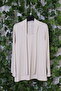 Women's Plus Size Shawl Collar Long Sleeve Mother Blouse - Beige - 3