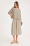 Short Sleeve Mesh Linen Dress