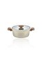 Signature Granite Crush Deep Pot Mink 24cm Silicone Edged Lid