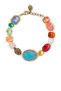 Mixed Gem Bracelet with Colored Stones and Gold Chain - 5