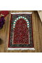Ravza Luxury Chenille Prayer Rug Claret Red (68X120Cm) 650 Gr