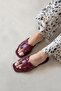 Huxx Women's Single Strap Daily Leather Slippers Claret Red - 2