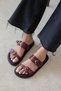 Sunday Women's Buckle Detail Daily Comfort Slippers Light Burgundy - 2