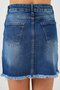 Women's Tasseled Mini Denim Skirt 8051 - Navy Blue - 7