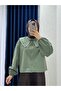 Sanonia Short Poplin Shirt with Pearl Collar-Na792 Green