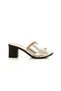 Mia100-Tpk-1120 Genuine Leather Daily-Wedding-Leisure-Holiday Gold Heeled Slippers - 2