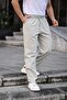 Gray Color Men's Summer Linen Blend Relaxed Trousers - Gray
