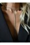 Single Row Silver All Zircon Stone Waterway Y Necklace - 2