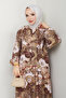 Women's Judge Collar Modal Patterned Dress - 5