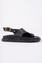 Women's Black Flip Flops Gold Ring Buckle Detailed Orthopedic Sole Sandals - 2