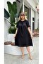 Women's Plus Size Rubber Neck Short Sleeve Sofia Linen Dress 24780 - 7