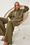 Oversize Muslin Shirt Trousers Set Khaki Lsa0014 - 2
