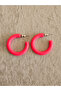 Vibrant Pink Color Acrylic Hoop Earrings - 2