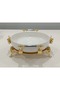 Daisy Round Oven Porcelain Presentation Plate with Gold Bud Foot Detail & Special Laser Cutting - 2
