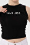 Women's Printed Crew Neck Knitted Crop - 4