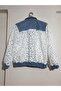 Women's Openwork Perforated Zippered Lace Jean Jacket - 4