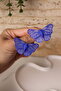 Polymer Clay Blue Butterfly Earrings, Summer Accessory Lucky Butterfly - 5