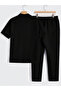 Men's Short Sleeve Shirt and Pants 2-Piece Summer Suit Wrinkle Fabric - 3