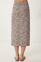Women's Khaki Bone Patterned Linen Crop Skirt Suit Fk00025 - 6