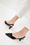 Black Patent Leather Women's Classic Heeled Shoes 20650 - 3
