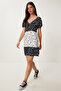 Women's Black White Heart Pattern Summer Mini Dress Tp00052 - 2