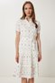 Women's Bone Pink Polka Dot Textured Summer Crinkle Dress Tp00055 - 2