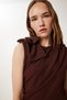 Women's Brown Bow Detailed Woven Jumpsuit Wf00111 - 3