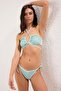 Mint Stone Print Strapless Covered Regular Low Waist Bikini Set Tbess25Bt00168