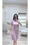 Women's Ottoman Fabric Casual Dress Straight Cut Short Sleeve Stylish Dress - 4