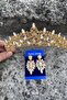 Clara Gold Bridal Henna Crown Special Occasion Accessory Women's Crown and Thin Shuttle Earring Set - 4
