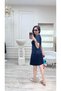 Women's Ottoman Fabric Casual Dress Straight Cut Short Sleeve Stylish Dress - 3