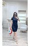 Women's Ottoman Fabric Casual Dress Straight Cut Short Sleeve Stylish Dress - 2