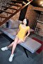 Women's Mustard Square Neck Thick Strap Sleeveless Linen Short Sleeve Summer Casual Shirt Blouse 700-2911275 - 7