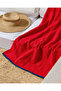 Tortuet 100% Cotton Beach Towel - Red - 70X150 cm - 3