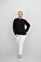 Women's Plus Size Judge Collar Stone Brooch Detailed Blouse 0034-25 - 2