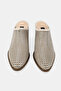Women's Beige Patent Leather Genuine Leather Heeled Closed Front Sabo Slippers - 5