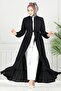 Viscose Dress with Elastic Cuffs 1124Bgs895-M Black - 5