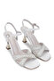 Women's Genuine Leather White Heeled Shoes - 2