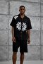 Men's Shirt Nmrc Floral Short Sleeve Black Oversize Printed Muslin - 4