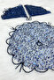 Navy Blue Bride Groom Handkerchief Sequin Sequin Pearl and Crystal Stone Detailed Wedding Henna Circumcision Promise Engagement Halay - 6